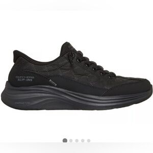 Skechers Women's Black Slip-Ins Lace-Style Comfort Sneaker
